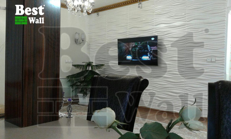 طراحی دیوار پشت تلویزیون با کاغذ دیواری مدرن