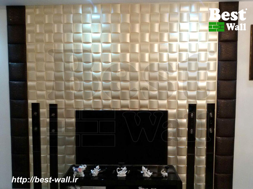 طراحی دیوار پشت تلوزیون با پنل سه بعدی